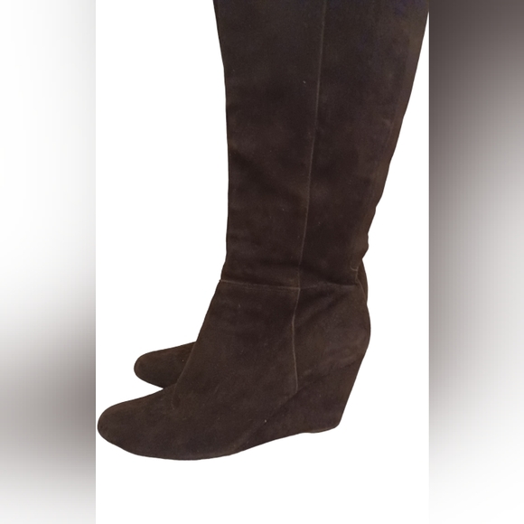 Jessica Simpson Black Suede Tall boot size 9/ Wedge heel - Picture 4 of 8